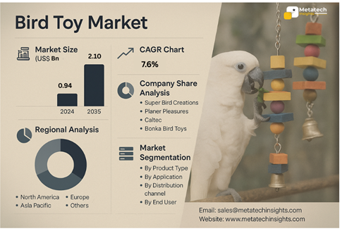 Global Bird Toy Market to Hit USD 2.10 Mn by 2035 | CAGR 7.6%